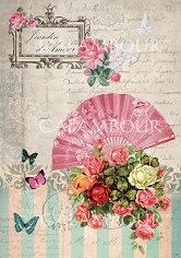 Декупажна хартия Calambour - Ветрило и рози