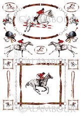 Декупажна хартия - Жокеи и коне 166