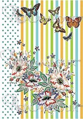 Декупажна хартия Calambour - Пеперуди и цветя 294