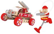 Дървен конструктор Classic World - Противопожарен автомобил 3 в 1 - играчка