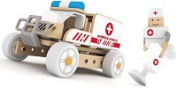 Дървен конструктор Classic World - Линейка 3 в 1 - 