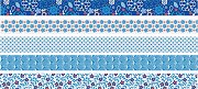 Декоративно мини тиксо Heyda - Сини флорални мотиви