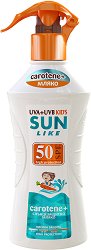 Sun Like Kids Carotene+ Body Milk SPF 50 - мокри кърпички