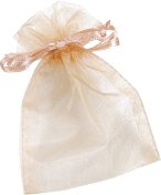 Торбичка за подарък от органза - цвят сьомга