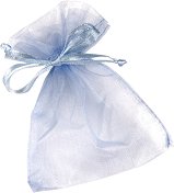 Торбичка за подарък от органза - светло синя