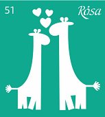 Самозалепващ шаблон Rosa - Жирафи