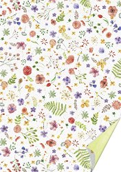 Двустранен картон за скрапбукинг Heyda - Акварелни цветя