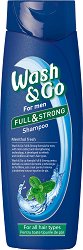 Wash & Go For Men Full & Srtong Shampoo Mentol Fresh - 