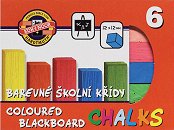Цветни тебешири за черна дъска - Комплект от 6 или 12 цвята