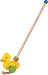 Дървена играчка за бутане Lelin Toys - Пате - чадър