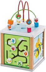 Дървен дидактически куб Lelin Toys - играчка