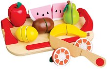 Дървени плодчета за рязане Lelin Toys - играчка