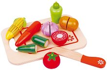 Дървени зеленчуци за рязане Lelin Toys - играчка