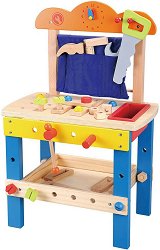 Детска дървена работилница с инструменти Lelin Toys - играчка