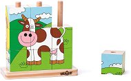 Дървена низанка Woodyland - Животни от фермата - играчка