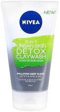 Nivea Urban Skin Detox 3 in 1 Claywash - пяна