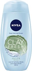 Nivea Clay Fresh Ginger & Basil Deep Cleansing Shower - шампоан