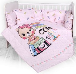 Бебешки спален комплект от 4 части с обиколник - Lily: Cute Travel - продукт