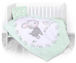Бебешки спален комплект от 4 части с олекотена завивка - Lamb Green - продукт