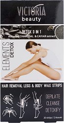 Victoria Beauty Elements Detox Hair Removal Legs & Body Wax Strips - 