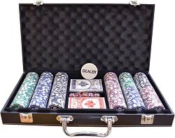 Комплект за покер в кожено куфарче - 