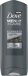 Dove Men+Care Elements Charcoal + Clay Body & Face Wash - дезодорант