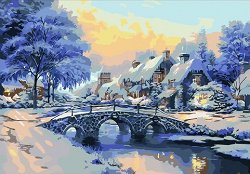 Рисуване по номера - Зимна приказка - Комплект за картина с размери 50 x 40 cm