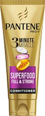 Pantene 3 Minute Miracle Superfood Full & Strong Conditioner - лосион