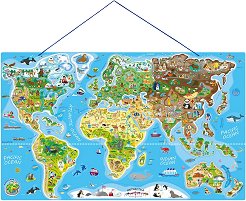 Карта на света - 2 в 1 - пъзел