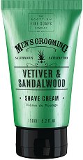 Scottish Fine Soaps Men's Grooming Vetiver & Sandalwood Shave Cream - шампоан