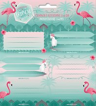 Етикети за тетрадки - Pink Flamingo - несесер