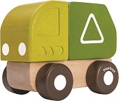 Детско дървено камионче за боклук PlanToys - играчка