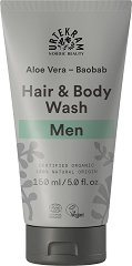 Urtekram Men Aloe Vera Baobab Hair & Body Wash - мокри кърпички