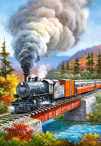 Влак с парен локомотив - пъзел