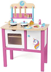 Детска дървена кухня с прибори Woodyland - играчка