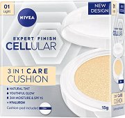 Nivea Hyaluron Cellular Filler 3 in 1 Care Cushion SPF 15 - тоалетно мляко