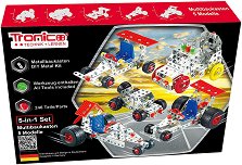 Детски метален конструктор Tronico - Спортни коли 5 в 1 - играчка
