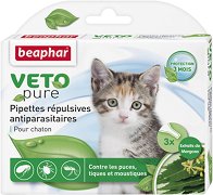 Противопаразитен репелент Beaphar Veto Pure Bio Spot On Kitten - гел
