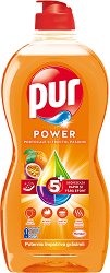 Препарат за миене на съдове с аромат на портокал и маракуя - Pur Power - 