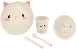 Детски бамбуков комплект за хранене Kikka Boo Cat - продукт