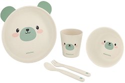 Детски бамбуков комплект за хранене Kikka Boo Bear - 