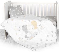 Бебешки спален комплект от 4 части - Stars Elephant - 