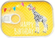 Картичка-консерва - Happy Birthday: Жираф - 