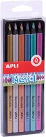 Цветни моливи Apli Metal