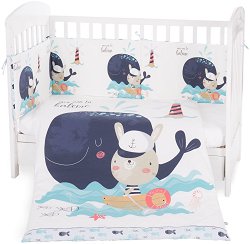 Бебешки спален комплект 3 части с обиколник Kikka Boo Happy Sailor EU Style - 