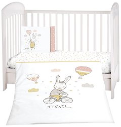 Бебешки спален комплект от 3 части - Rabbits In Love - 