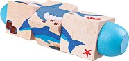 Въртящи дървени кубчета Bigjigs Toys - Океан - играчка