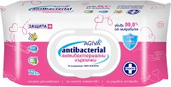 Антибактериални мокри кърпички Agiva Hygiene+ - дамски превръзки