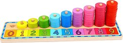 Дървена низанка Tooky Toy - Научи се да броиш - играчка