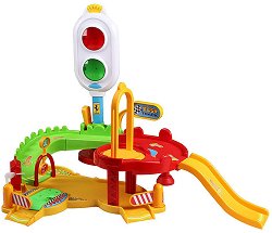Писта със светофар и количка Bburago - играчка